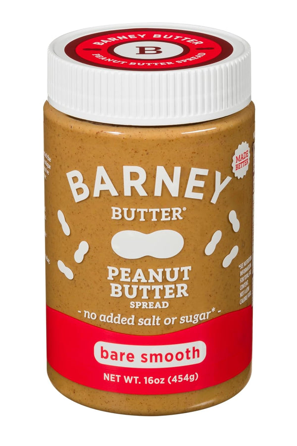 Barney Butter Peanut Butter, Bare Smooth, 16 Ounce Jar, Natural, No Stir,