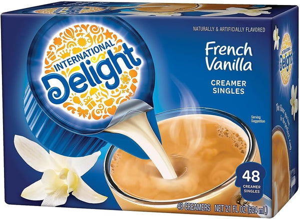 Flavored Liquid Non-Dairy Coffee Creamer, French Vanilla, 0.4375 Oz Cup, 48/box