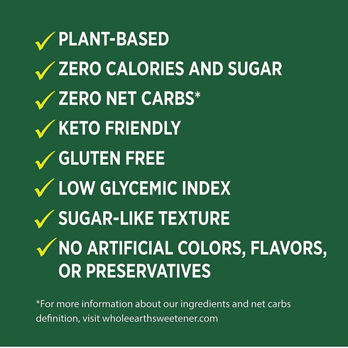 100% 16 Oz Whole Earth Sweetener Co. Erythritol Sweetener (Keto Sweetener, Natural Sugar Alternative, Baking Sugar