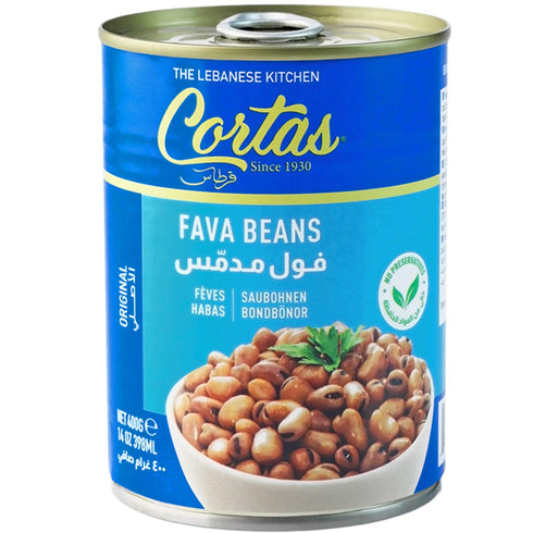 Cortas 14oz (6 PACK), Medammas - Fava Beans RTE Cooked Foul (Original, Plain)
