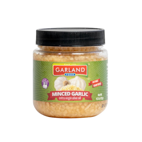 4.5 oz Garland Food Minced Garlic in Jar in Olive Oil Made in the USA Minced Garlic in Olive Oil Ready to Use
