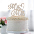 Mr and Mrs Love Cake Topper, Gold Crystal Rhinestone Wedding Anniversary Party Decoration
