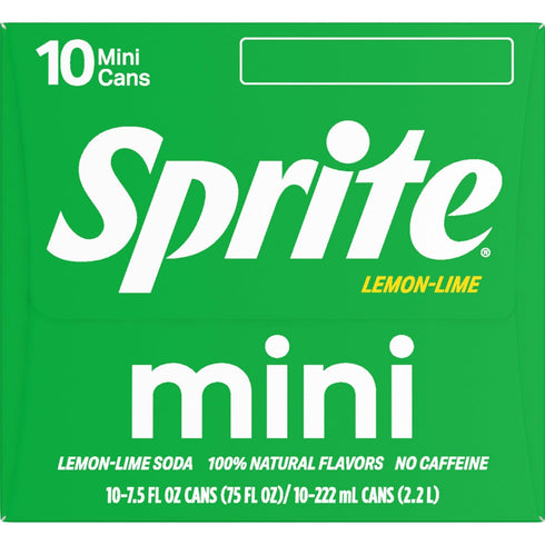 7.5 oz, 10 Pack,Cans Sprite Lemon Lime Soda Soft Drinks, fl