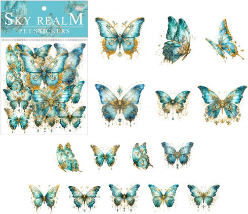 Ercadio 30 PCS Dazzling Sticker Butterfly Cake Toppers, Waterproof Arts Cupcake Picks for Baby Shower Birthday Wedding