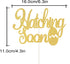 Hatching Soon Pregnancy Cake Topper, Double Sided Gold Glitter Farm Themed Dinosaur Baby Shower Decorations