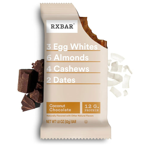 22oz (12 Count) RXBAR Protein Bars, Protein Snack, Snack Bars, Coconut Chocolate, Box