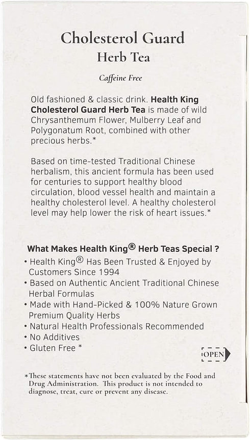 Health King Cholesterol Guard Herb Tea, 20 Count Box