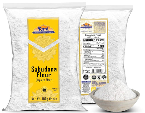 14oz (400g) Rani Sabudana Flour (Tapioca/Sago Flour) ~ All Natural | Vegan | Gluten Friendly | NON-GMO | Kosher |