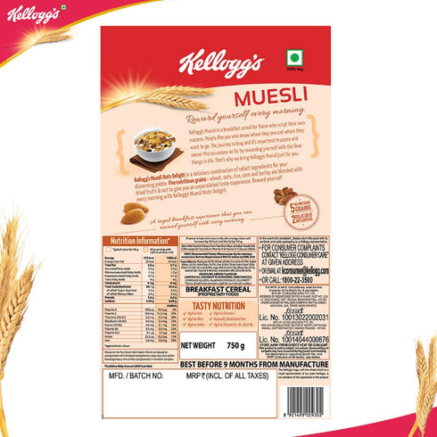 750 Kellogg's Muesli Nuts Delight GMS