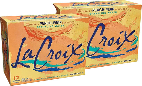 12 Pack, 12 LA CROIX Peach Pear Sparkling Water FZ