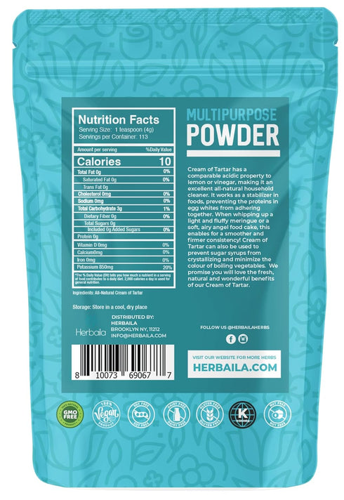 Cream of Tartar for Baking, 1 lb, Gluten Free, Premium All Natural Food-grade Tartar Powder, Made in the USA