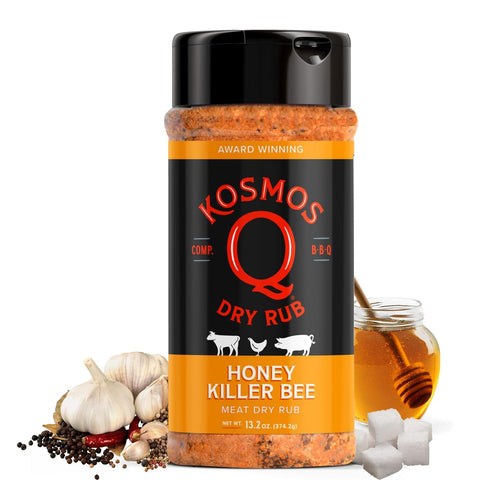 Kosmos Q Honey Killer Bee BBQ Dry Rub, Sweet Seasoning with Brown