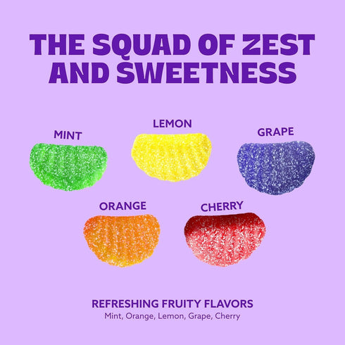 2 lb Cambie Fruit Slices Candy, of Assorted Fruit Slices Jelly Candy in Five Mouth-Watering Flavors - Cherry, Orange