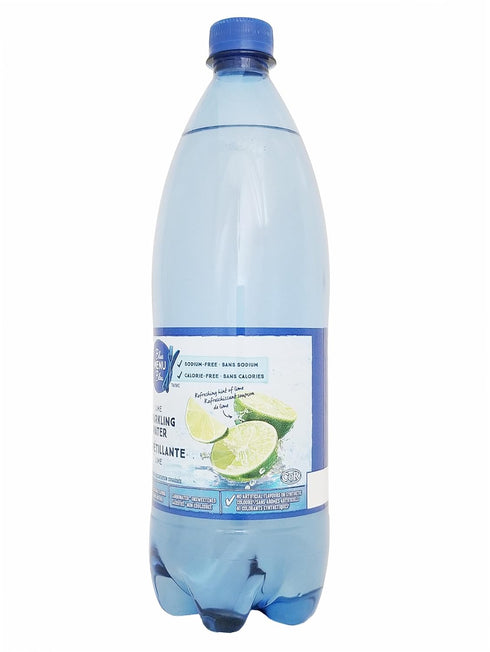 President Choice 1L/35.2 oz PC Blue Menu Unsweetened Lime Flavored Sparkling Water, fl