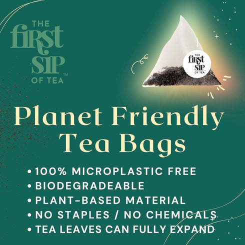 English Breakfast Black Tea, Pyramid Sachet Tea Bags, High Caffeine, 16 Cups