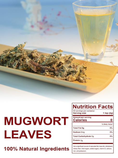 3.5oz TeeLux Mugwort Tea Loose Leaf, Premium Dried Mugwort Leaves Herb Tea, Natural & Pure, Caffeine Free