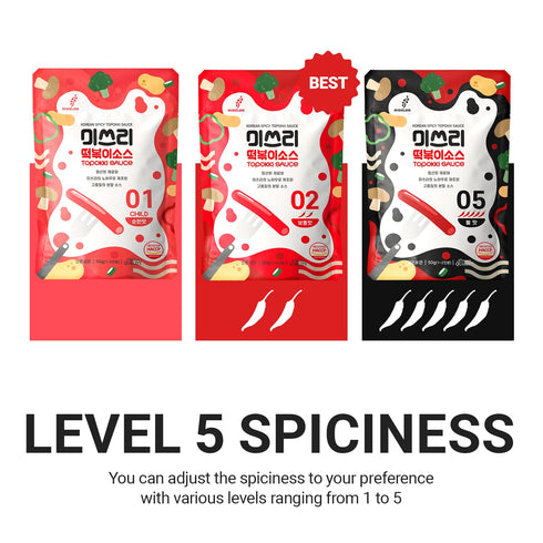 MISSLEE Tteokbokki Sauce Mix, 5 Pack, 2 Servings Each, Level 2 Original, Authentic Korean Flavor
