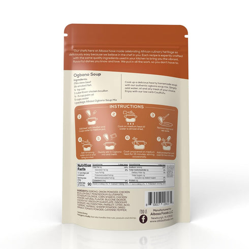 Albasa 8oz Ogbono Soup Mix (Seasoned) Authentic, Complete Ingredients, No Fillers, No Preservatives
