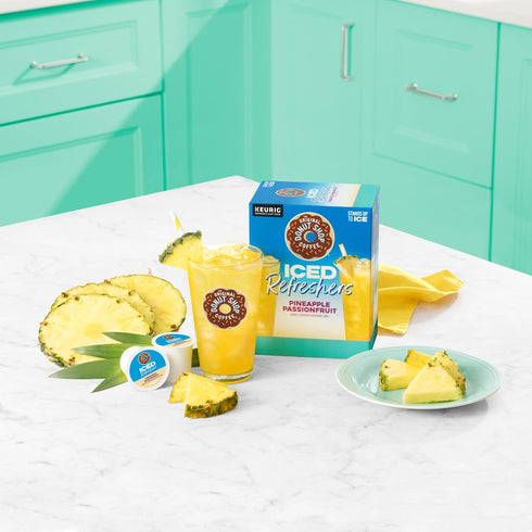20 Count The Original Donut Shop Iced Refreshers, Pineapple Passionfruit Flavor, Keurig Single Serve K-Cup Pods