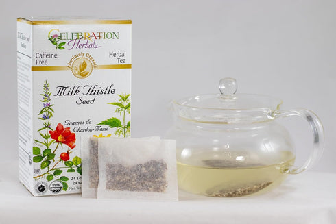 Celebration Herbals Organic Milk Thistle Seed Herbal Tea, 24 Tea Bags, NET WT.60, 2.11 OZ