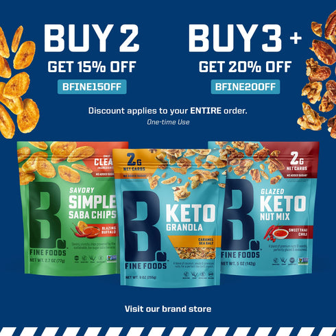 2g (9 oz, 2 Pack) B. Fine Foods - Keto Granola High Protein Snack - Maple Cinnamon Crunch - Breakfast Blend of Coconut