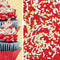 Shabby Elegant Chic Edible Confetti Sprinkles for Cake, Cookie, Cupcake, Ice Cream, 4oz (Red Gold White)