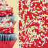 Shabby Elegant Chic Edible Confetti Sprinkles for Cake, Cookie, Cupcake, Ice Cream, 4oz (Red Gold White)