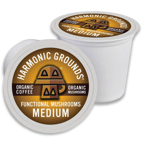 Harmonic Grounds Organic Mushroom Coffee Pods - Medium Roast Coffee with Lion's