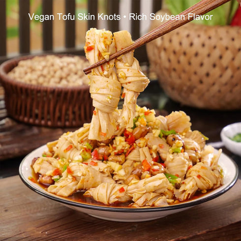 Whitejianpeak 1.1Lb Dried Tofu Skin Knots, Bean Curd Knots, Chinese Soybean Curd Knots, No Additives