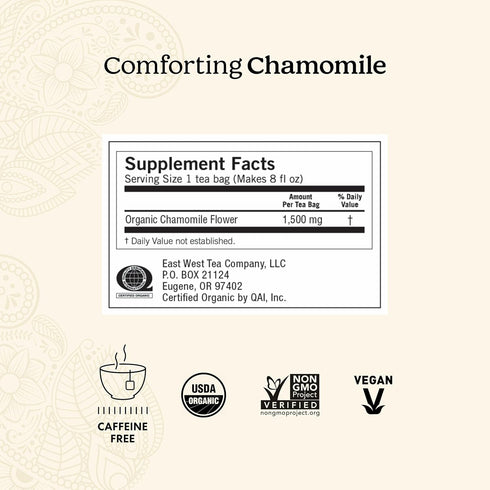 16 Pack (6 Packs) Yogi Tea Comforting Chamomile Tea - Tea Bags per - Organic Chamomile Tea Bags - Supports a Good