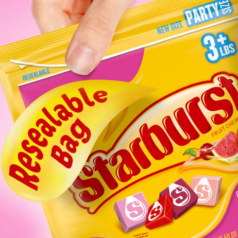 50 oz STARBURST FaverREDs Fruit Chews Chewy Candy, Party Size, Bag