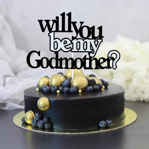 LHCING Will be my Godmother Birthday Cake Topper - New Godmother Announcement Party Cake Topper - Godparents Proposal