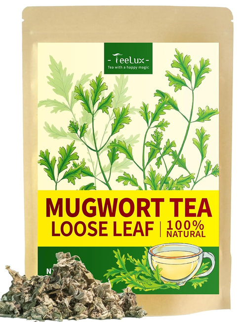 TeeLux Mugwort Tea Loose Leaf, Premium Dried Mugwort Leaves Herb Tea, Natural
