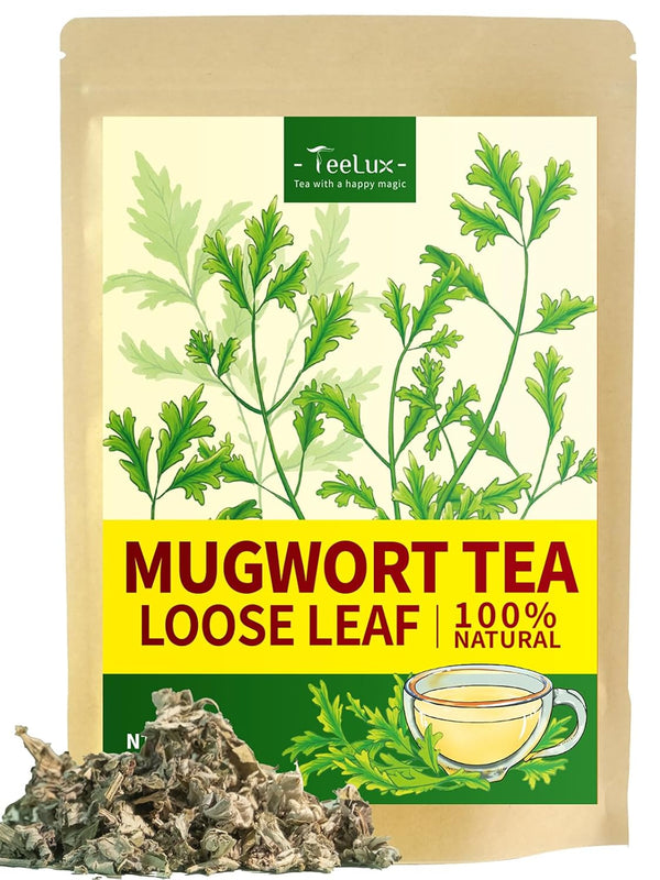 TeeLux Mugwort Tea Loose Leaf, Premium Dried Mugwort Leaves Herb Tea, Natural