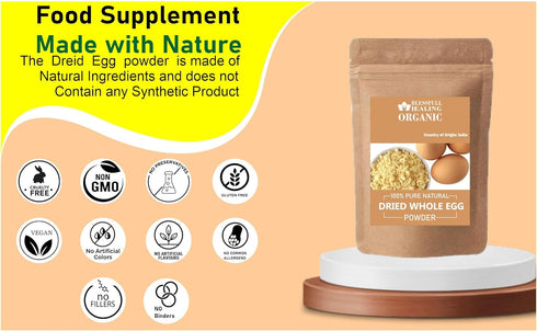 Blessfull Healing 100% 300 10.58 oz Organic Dried Whole Egg Powder Pure Natural Gram /