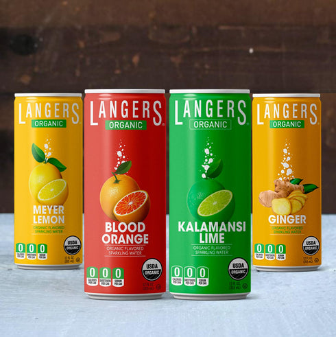 12 Oz (Pack 8) Langers Organic Flavored Sparkling Water, Ginger, Fl