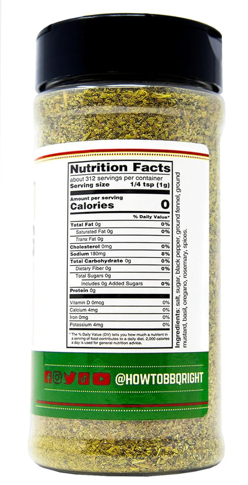 Malcom's Italian Stallion Seasoning, 11 oz - For Pizza, Pasta, Soups, Meats, Vegetables