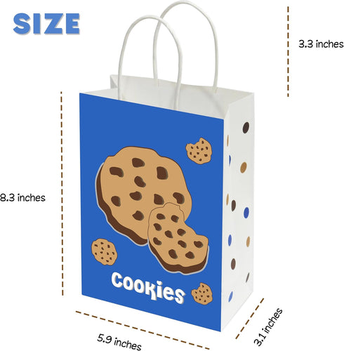 Lsaepon (16 Pack) Cookies Milk Birthday Party Favor Gift Bags, Cookie and Milk Theme Birthday Party Baby Shower Candy
