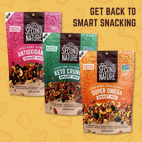 10 (Pack 6) Second Nature Antioxidant+ Smart Mix, Good Source of Antioxidant Vitamin E, No Artificial Colors, Flavors