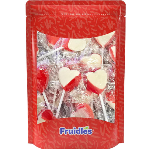 400 5 5g 400 5 Fruidles Valentine's Lollipops Pounds Bulk Mini Strawberry & Cream Heart Shaped Flavored Lollipop
