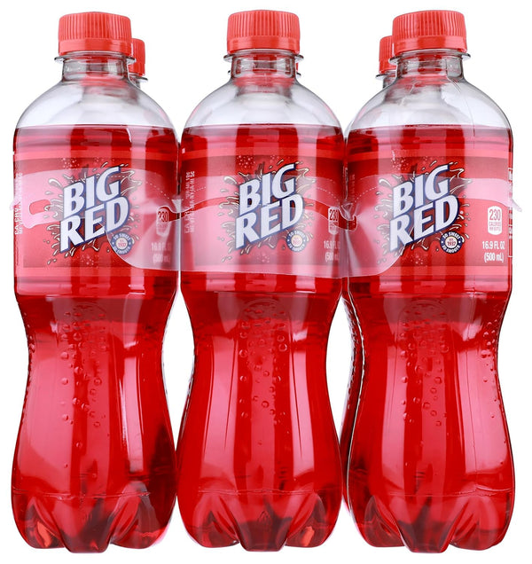 Generic 6 Pack of Soda Pop Big Red Soft Drink 16.9oz Bottles