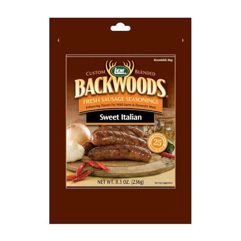 LEM Products Backwoods Sweet Italian Fresh Sausage Seasoning, Ideal for Wild Game