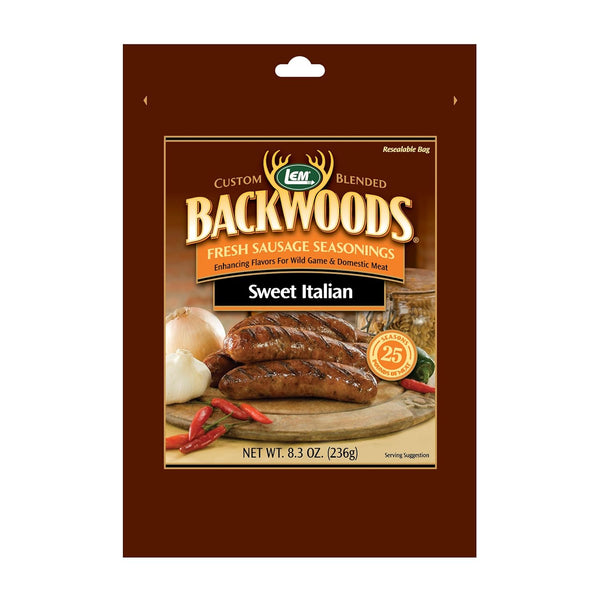 LEM Products Backwoods Sweet Italian Fresh Sausage Seasoning, Ideal for Wild Game
