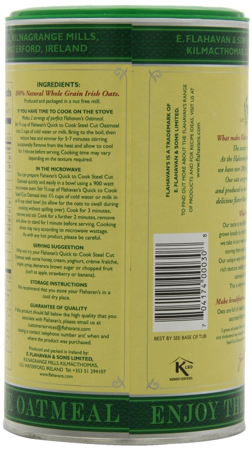 24 oz FLAHAVAN'S Quick To Cook Irish Steel Cut Oatmeal