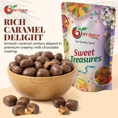 3 NY Spice Shop Milk Chocolate Sea Salt Caramels - Pound Gourmet Chocolate Candy - Sweet & Salty Treats, Chocolate