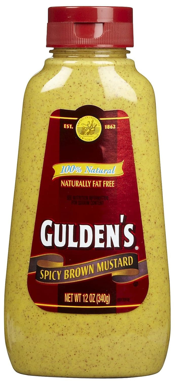 Gulden's Guldens Squeeze Brown Mustard, 12 oz, 6 pk