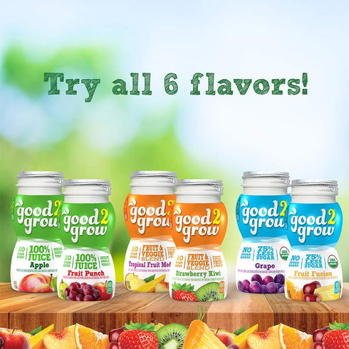 good2grow 6 Pack 100% 2 6-Ounce Surprise Character Apple Juice, Spill Proof Tops, New Characters Available Every