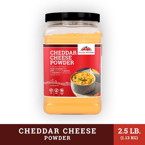 2.5LB (Pack 1) Hoosier Hill Farm Cheddar Cheese Powder, Cheese Lovers