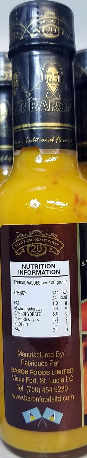 Baron 5.5 oz (6) West Indian Mustard Based Hot Sauce - each