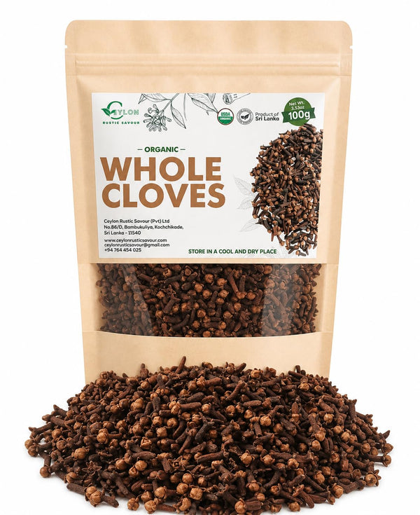 Ceylon Rustic Savour Organic Whole Cloves 3.5 oz USDA Organic Certified Aromatic Clove Spice in